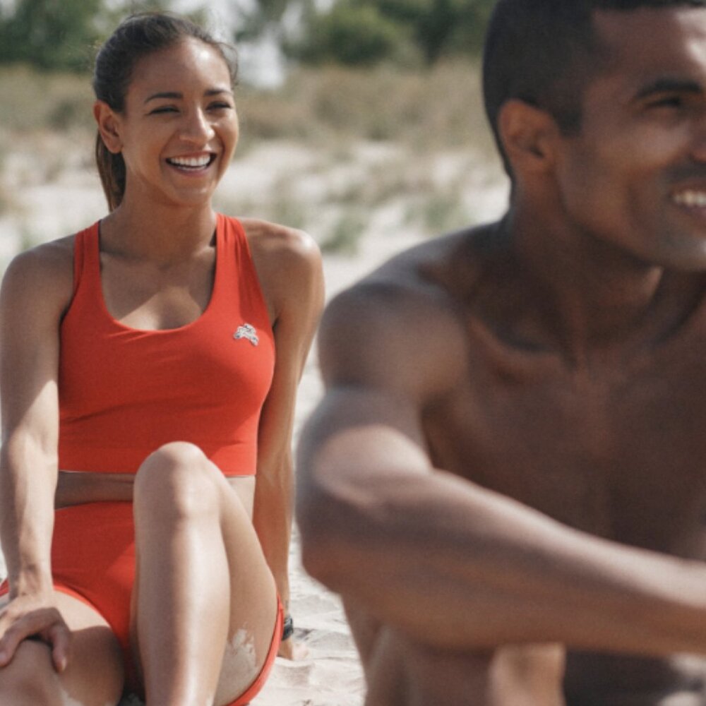 Tracksmith X J. Crew Sports Bra in Signal Red